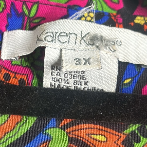 Karen Kane multi color slik button up tunic size 3x color full - Picture 4 of 5